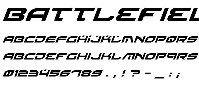 Battlefield Italic font